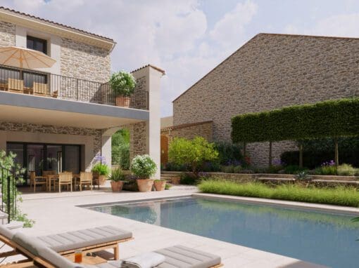 A Mediterranean courtyard in The South of France.